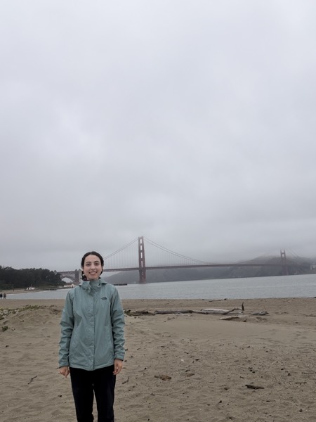 Lina at the Golden Gate Bridge